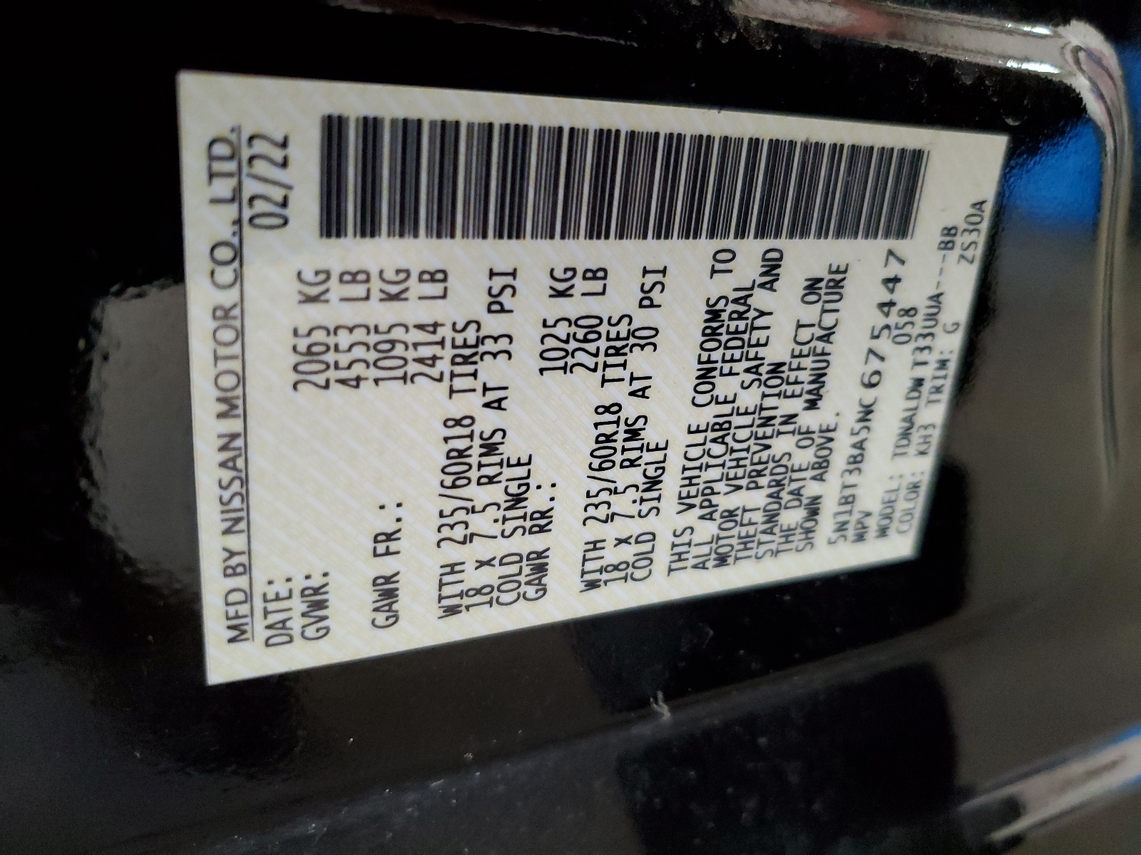 5N1BT3BA5NC675447 2022 Nissan Rogue Sv