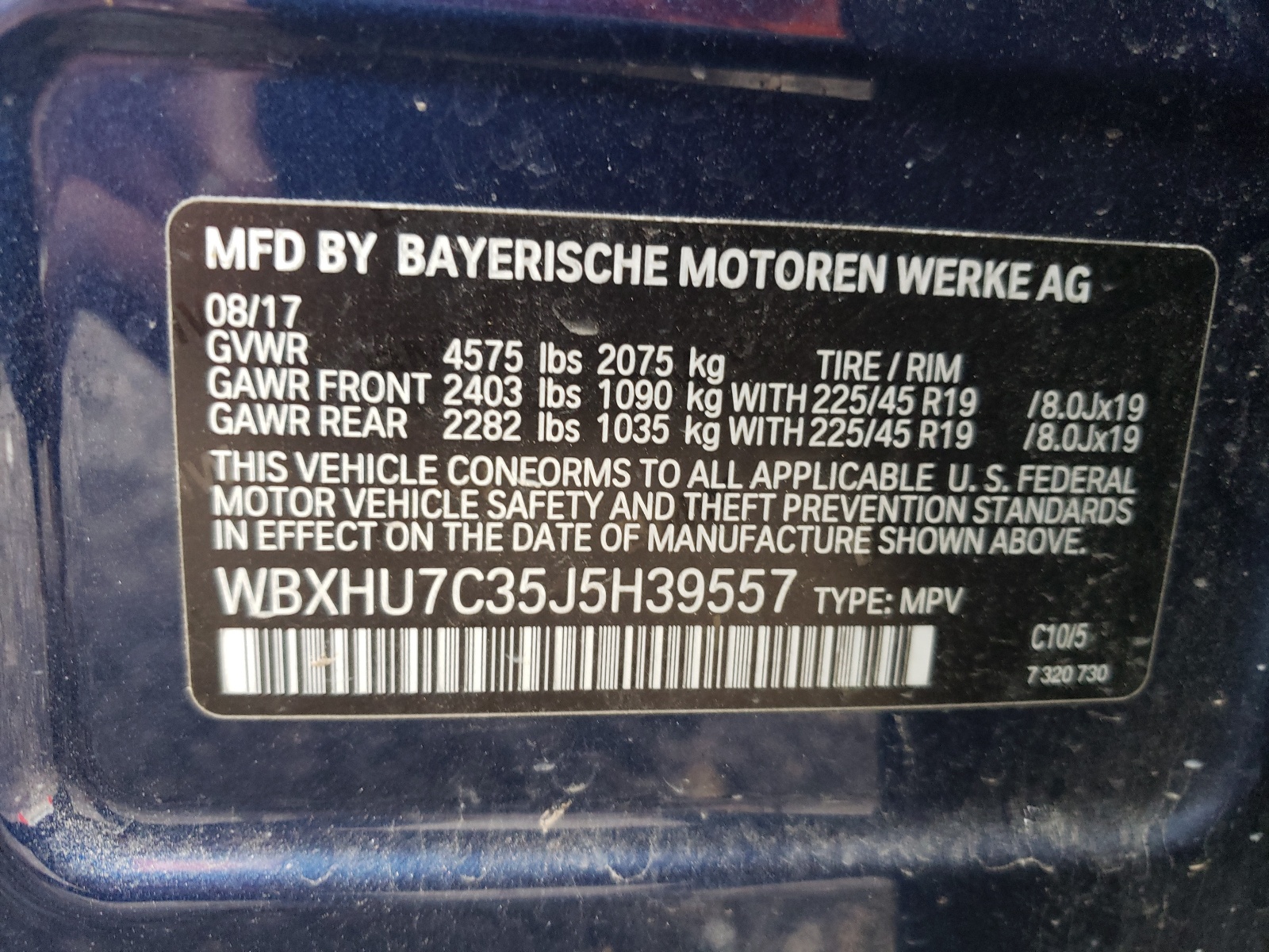 WBXHU7C35J5H39557 2018 BMW X1 Sdrive28I