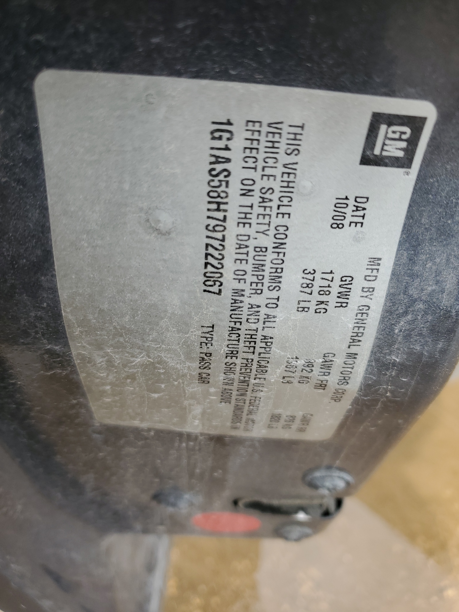 1G1AS58H797222067 2009 Chevrolet Cobalt Ls