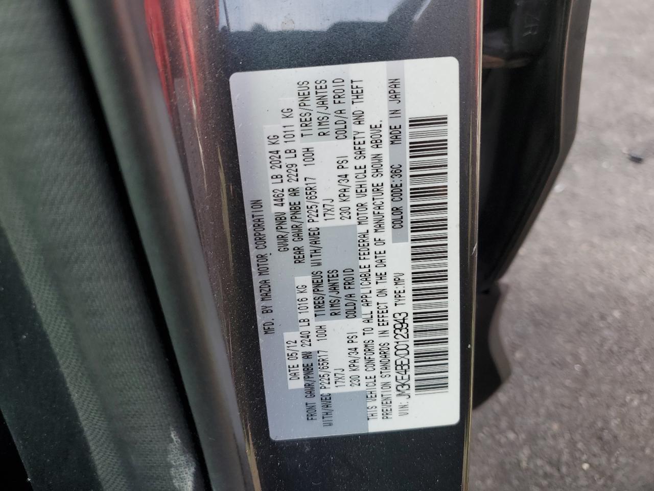 2013 Mazda Cx-5 Sport VIN: JM3KE4BEXD0123943 Lot: 52307454