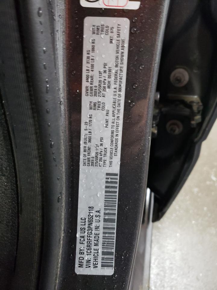 2023 Ram 1500 Big Horn/Lone Star VIN: 1C6RRFFG3PN652118 Lot: 56206244