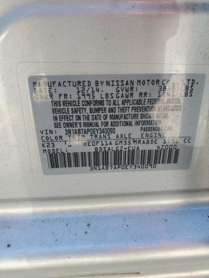 3N1AB7AP0EY340090 2014 Nissan Sentra S