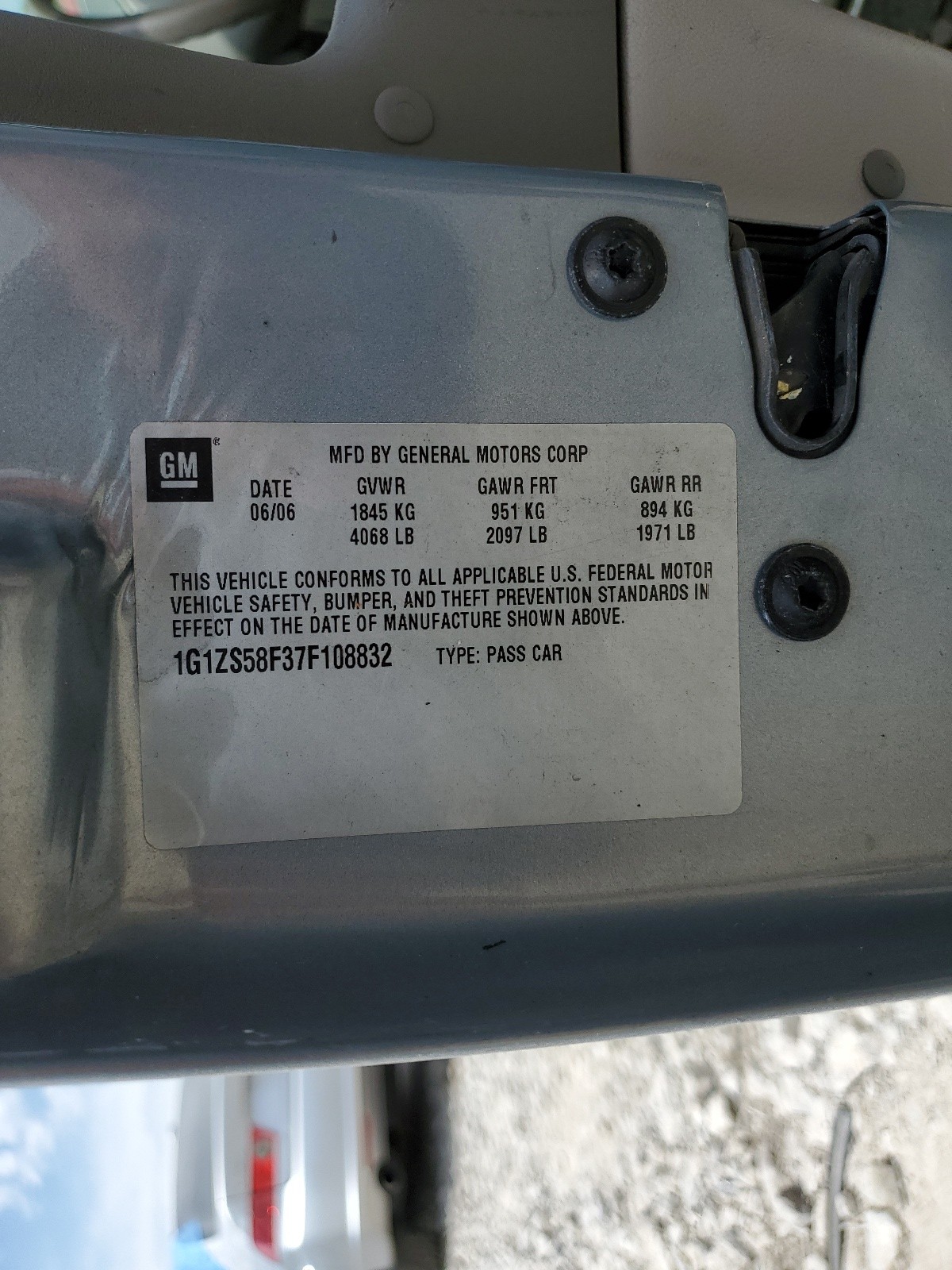 1G1ZS58F37F108832 2007 Chevrolet Malibu Ls