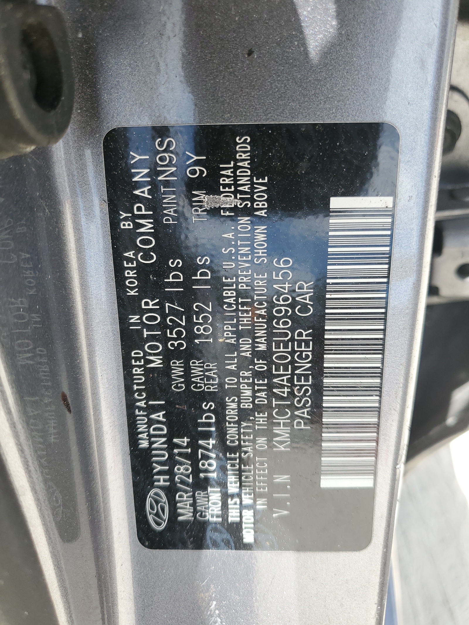 KMHCT4AE0EU696456 2014 Hyundai Accent Gls