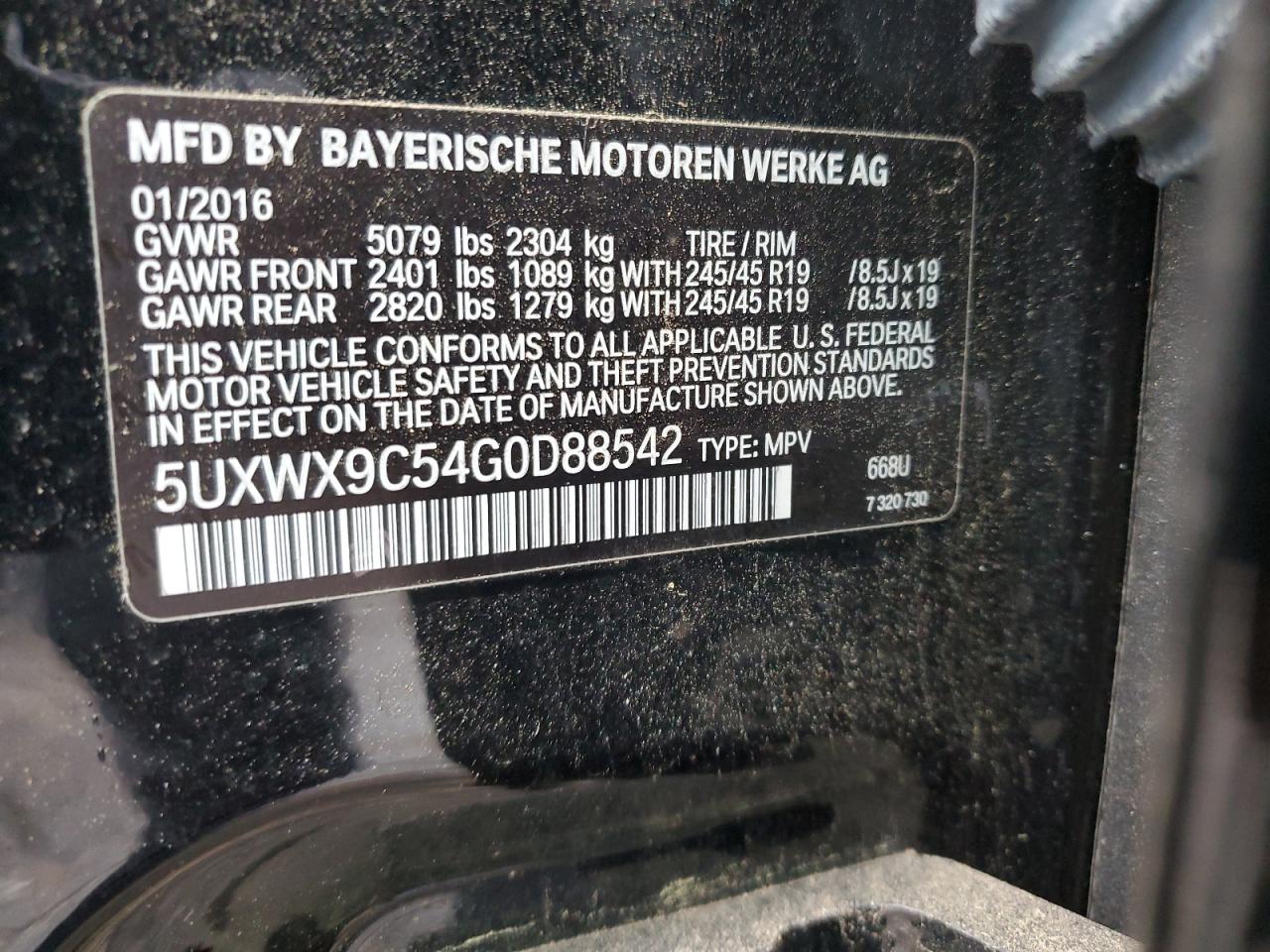 5UXWX9C54G0D88542 2016 BMW X3 xDrive28I