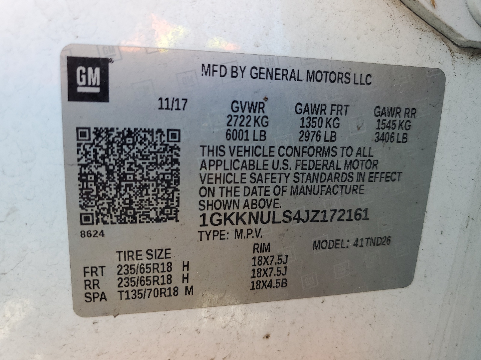 1GKKNULS4JZ172161 2018 GMC Acadia Slt-1