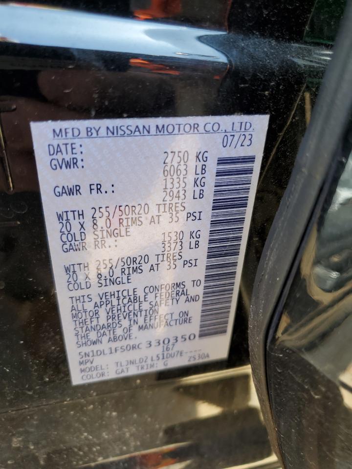 2024 Infiniti Qx60 Luxe VIN: 5N1DL1FS0RC330350 Lot: 54337834