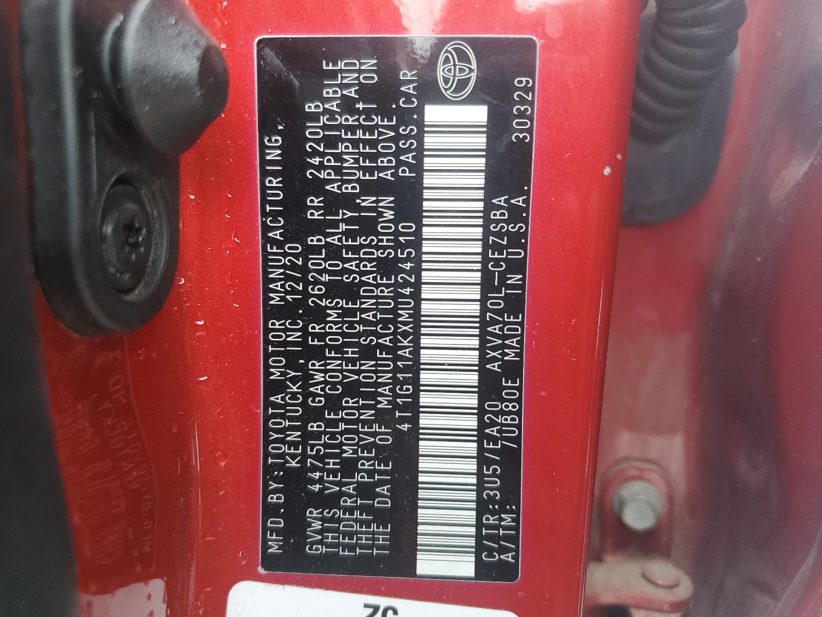 4T1G11AKXMU424510 2021 Toyota Camry Se