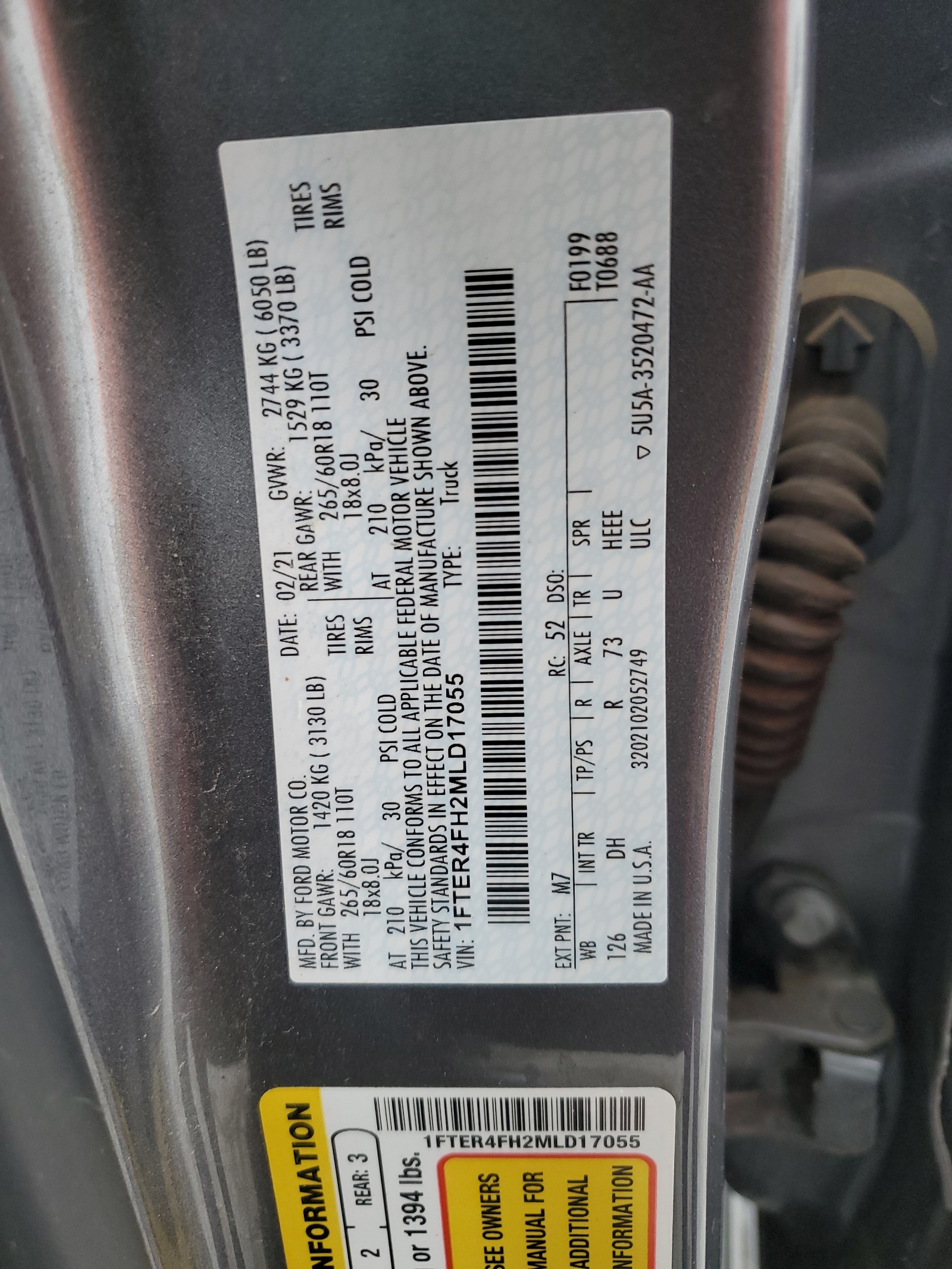 1FTER4FH2MLD17055 2021 Ford Ranger Xl