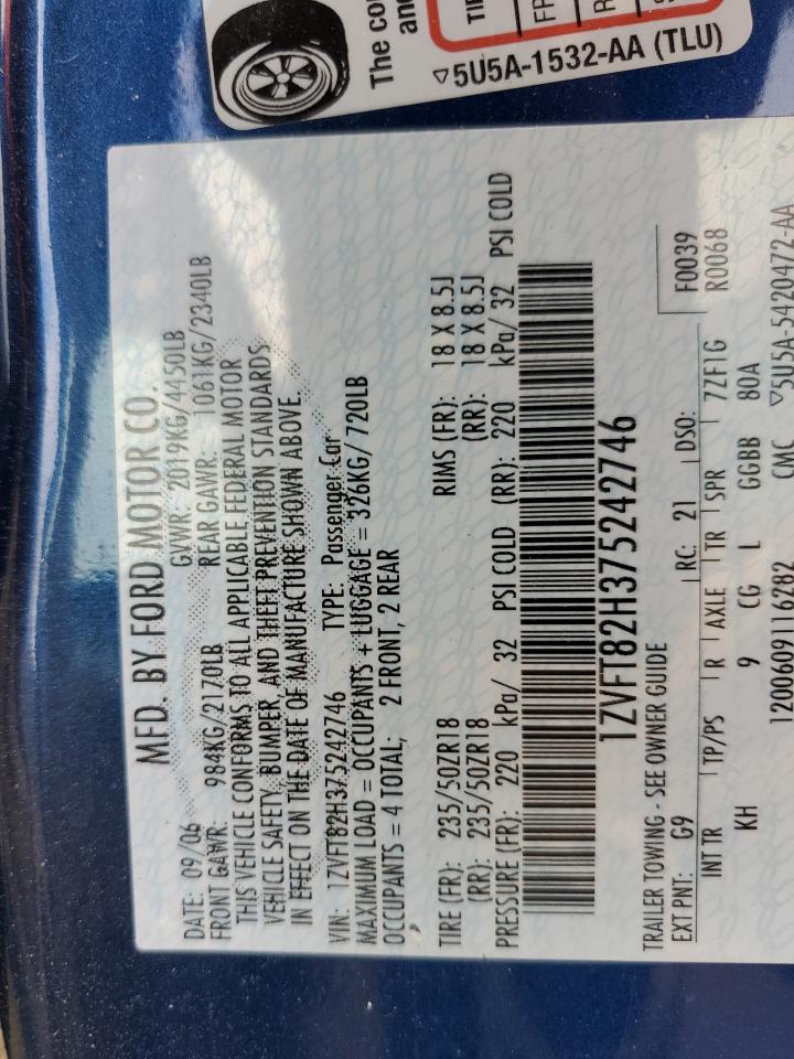 2007 Ford Mustang Gt VIN: 1ZVFT82H375242746 Lot: 56067344