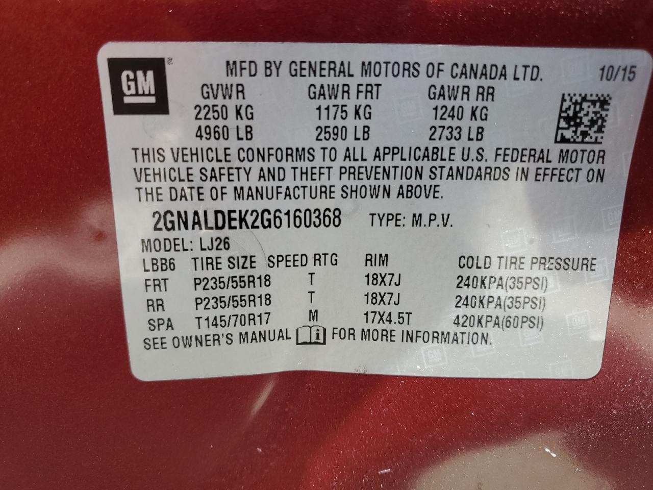 2GNALDEK2G6160368 2016 CHEVROLET EQUINOX - Image 13