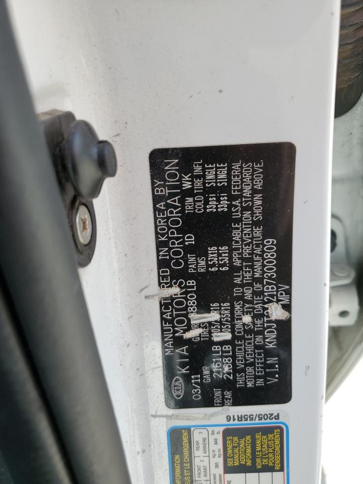 2011 Kia Soul + VIN: KNDJT2A21B7300809 Lot: 54526654