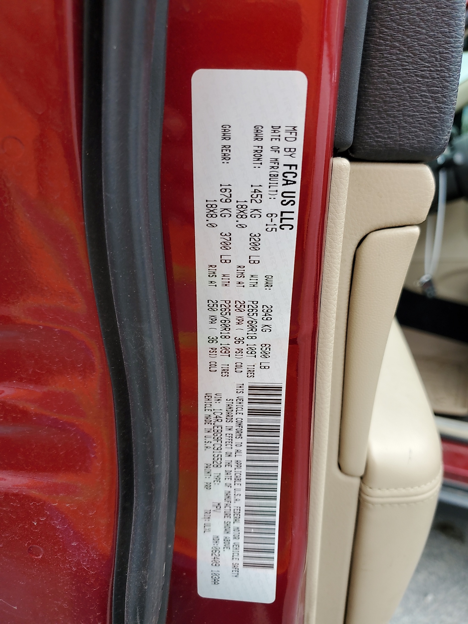 1C4RJEBG9FC915528 2015 Jeep Grand Cherokee Limited