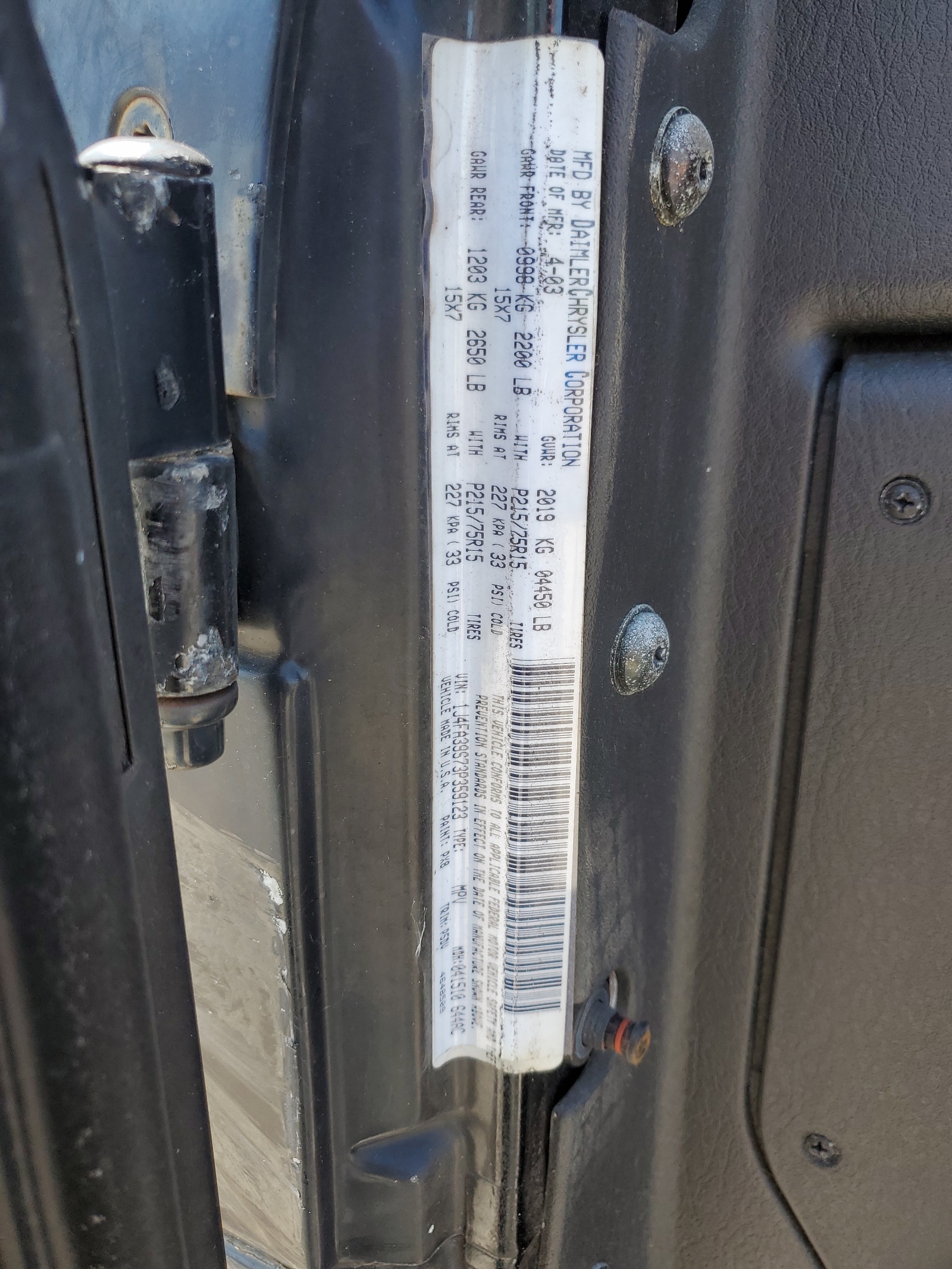 1J4FA39S73P359123 2003 Jeep Wrangler Commando