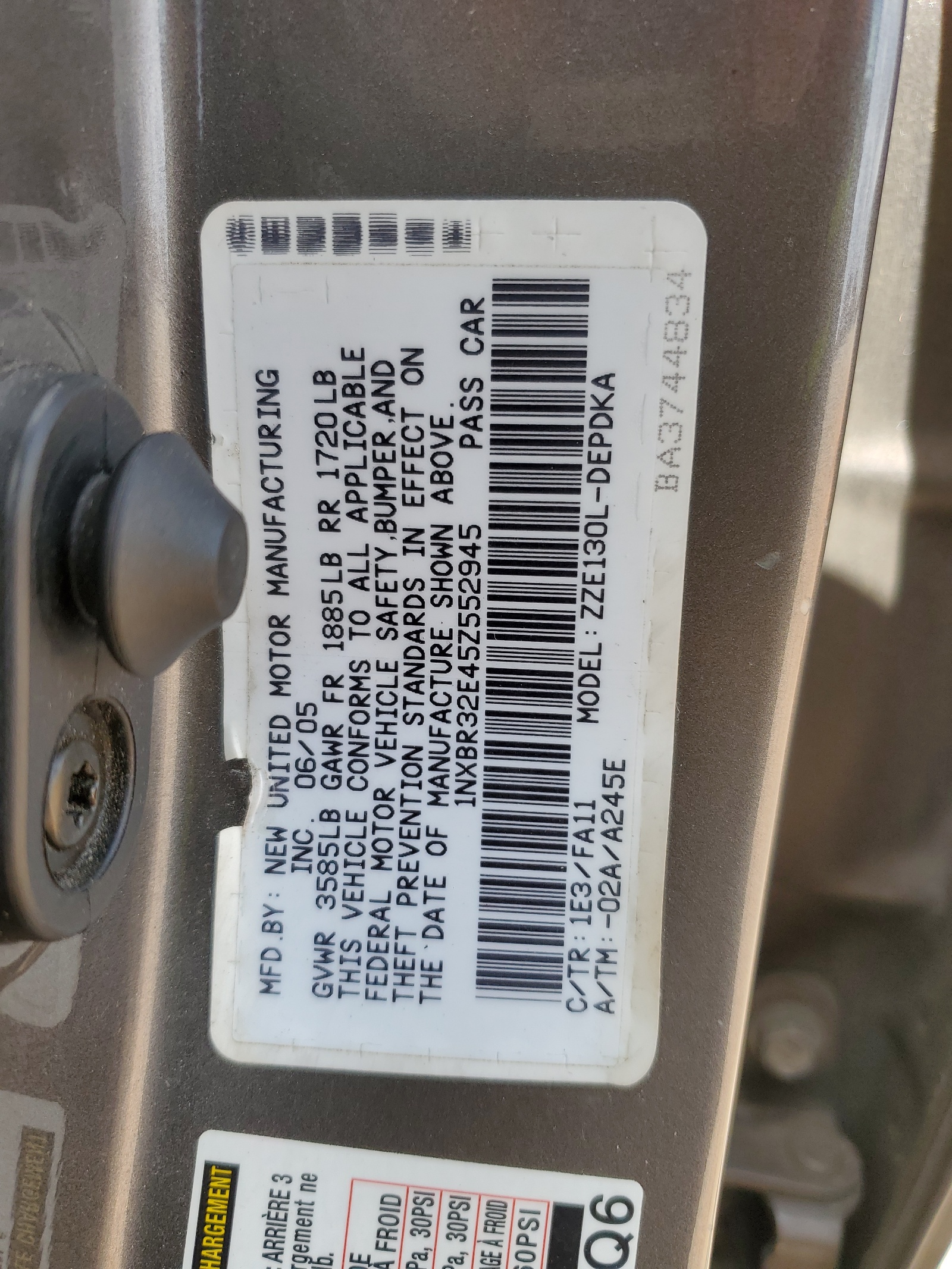 1NXBR32E45Z552945 2005 Toyota Corolla Ce