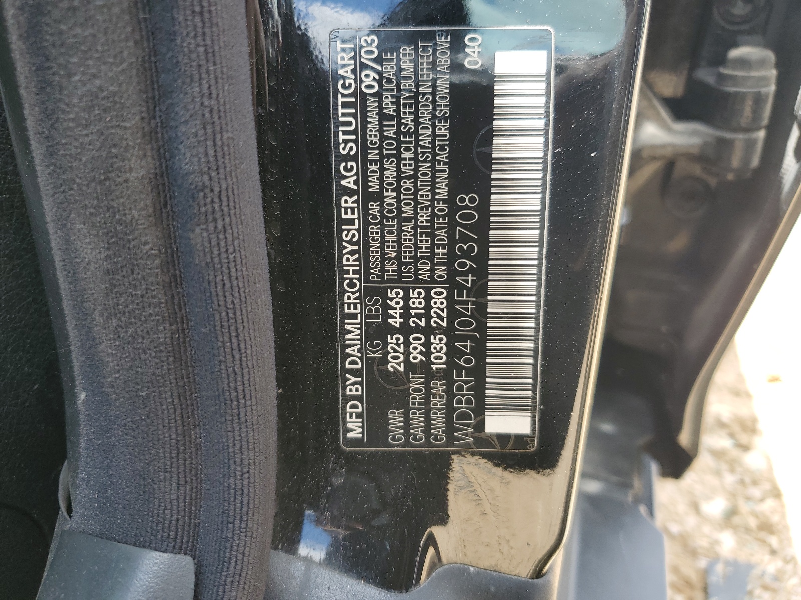 WDBRF64J04F493708 2004 Mercedes-Benz C 320