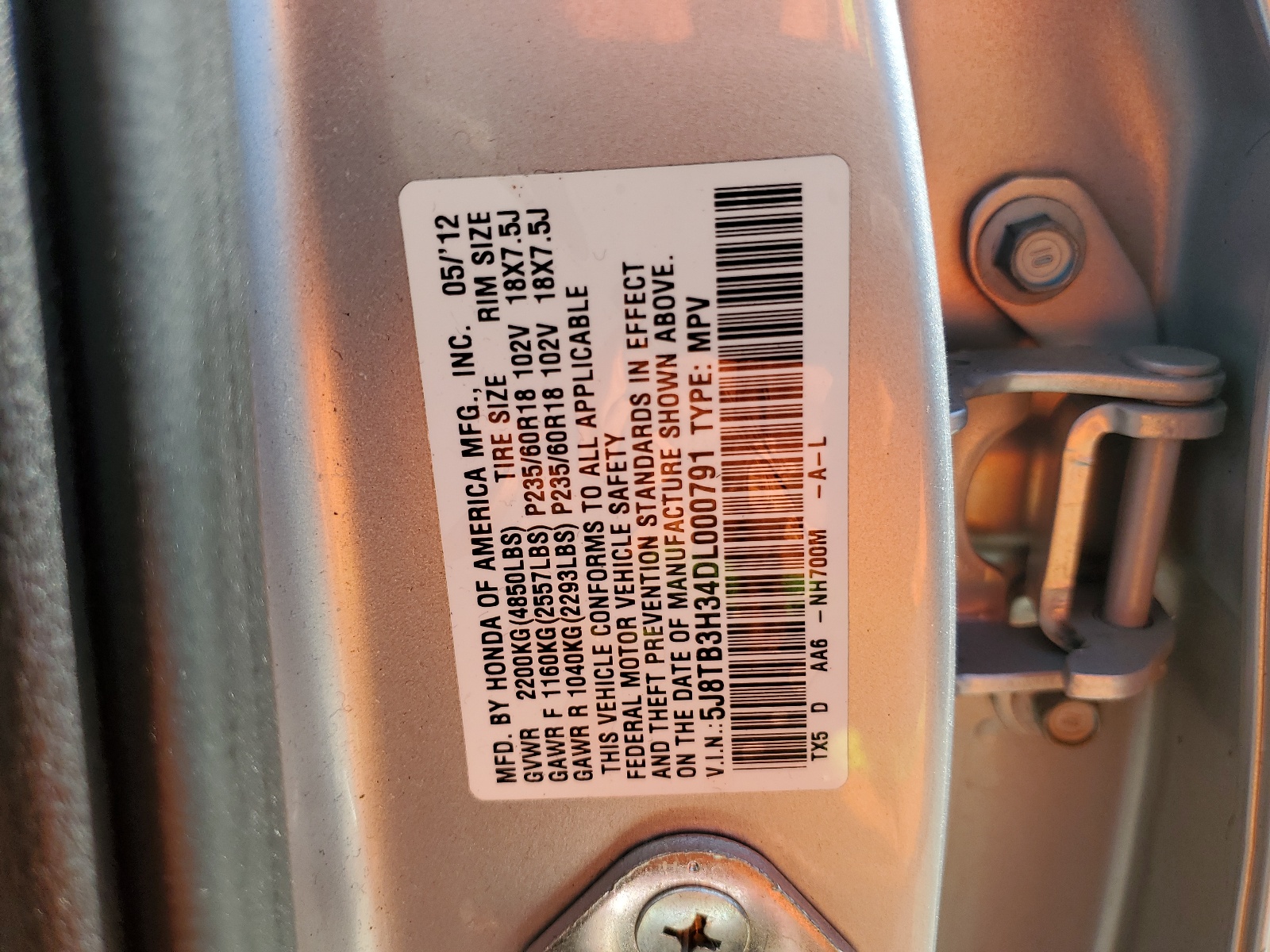 5J8TB3H34DL000791 2013 Acura Rdx