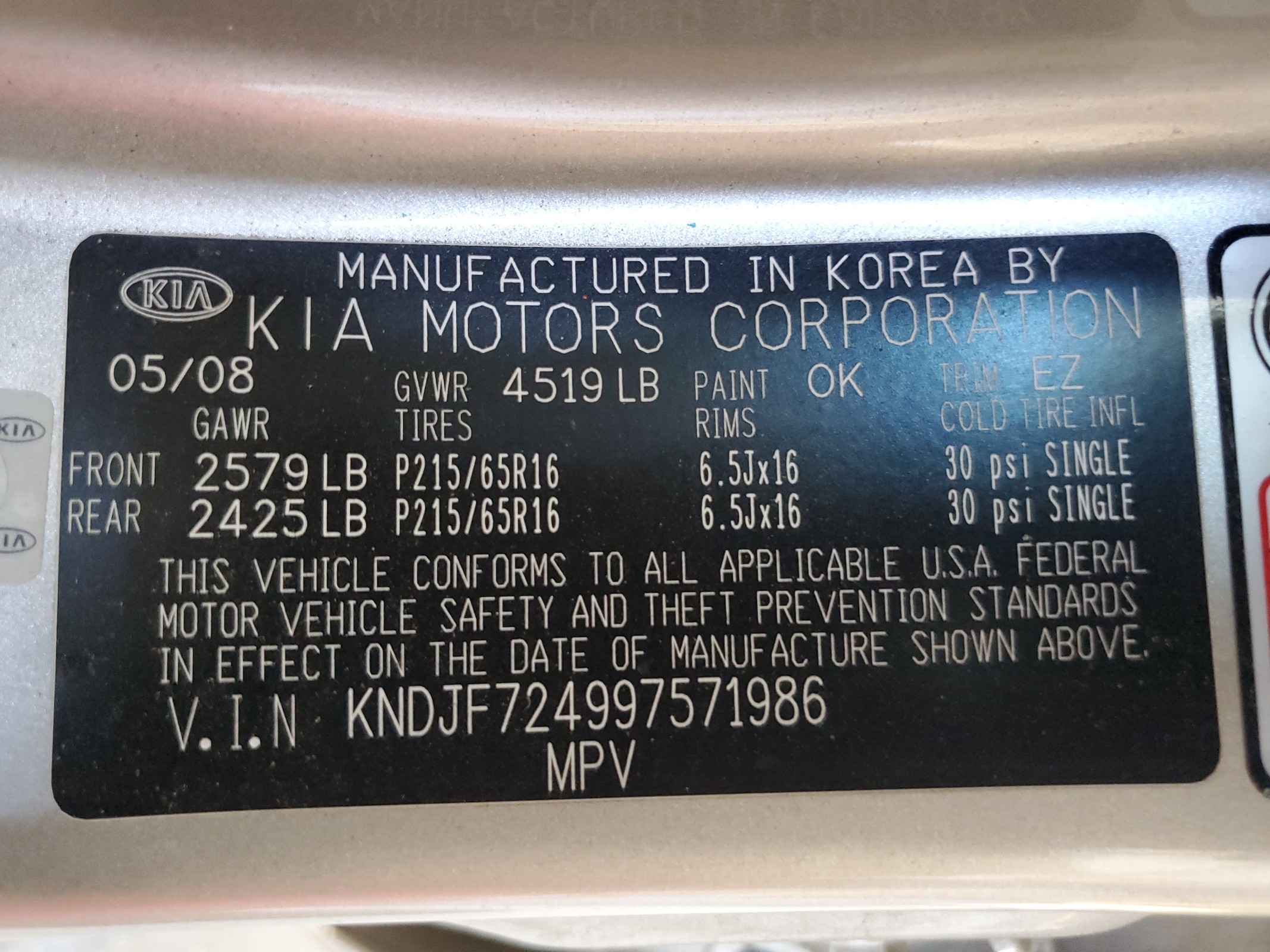 KNDJF724997571986 2009 Kia Sportage Lx