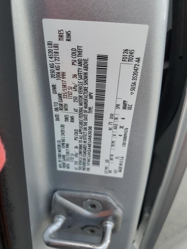 2014 Ford Escape Se VIN: 1FMCU0GX4EUA63036 Lot: 53313734