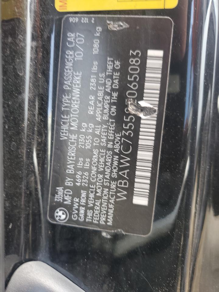 2008 BMW 335 Xi VIN: WBAWC73558E065083 Lot: 66865644