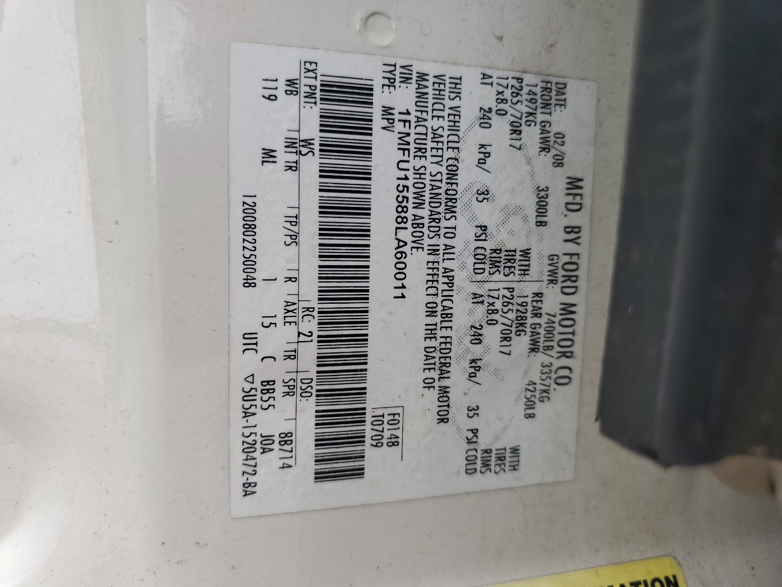 1FMFU15588LA60011 2008 Ford Expedition Xlt