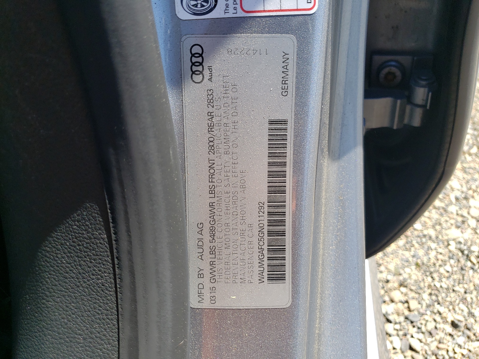 WAUWGAFC5GN011292 2016 Audi A7 Premium Plus