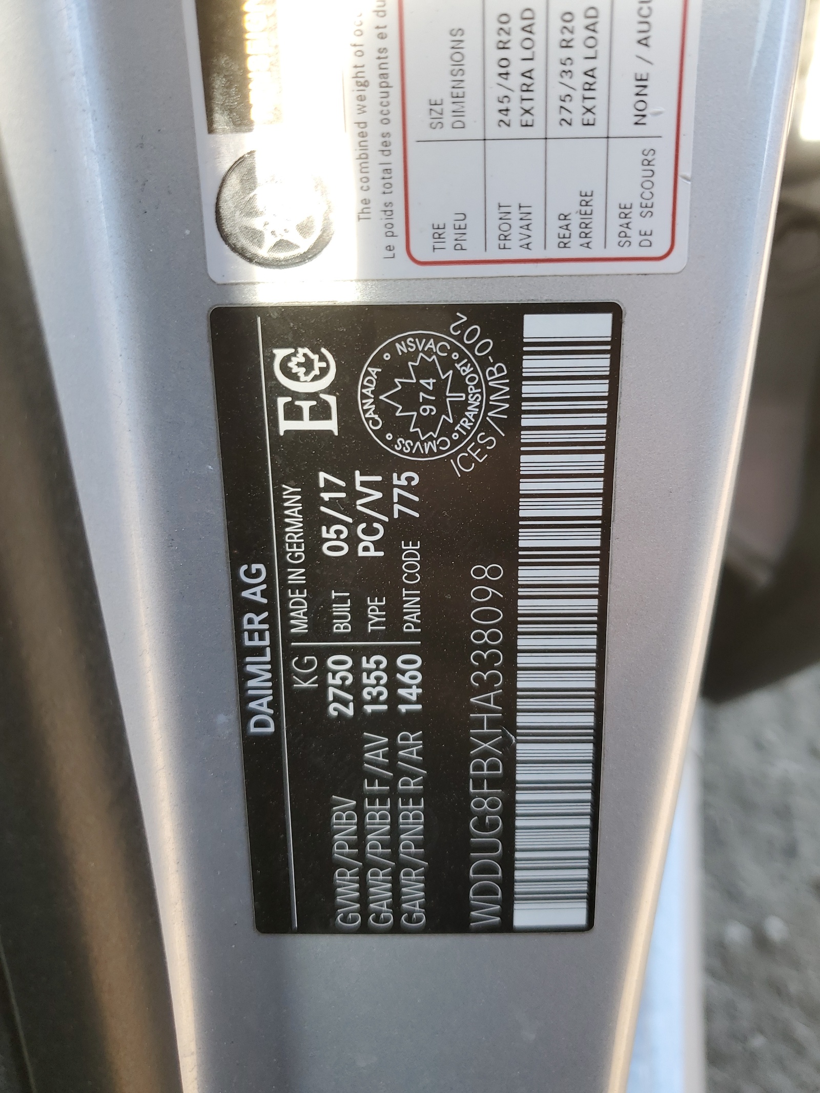 WDDUG8FBXHA338098 2017 Mercedes-Benz S 550 4Matic