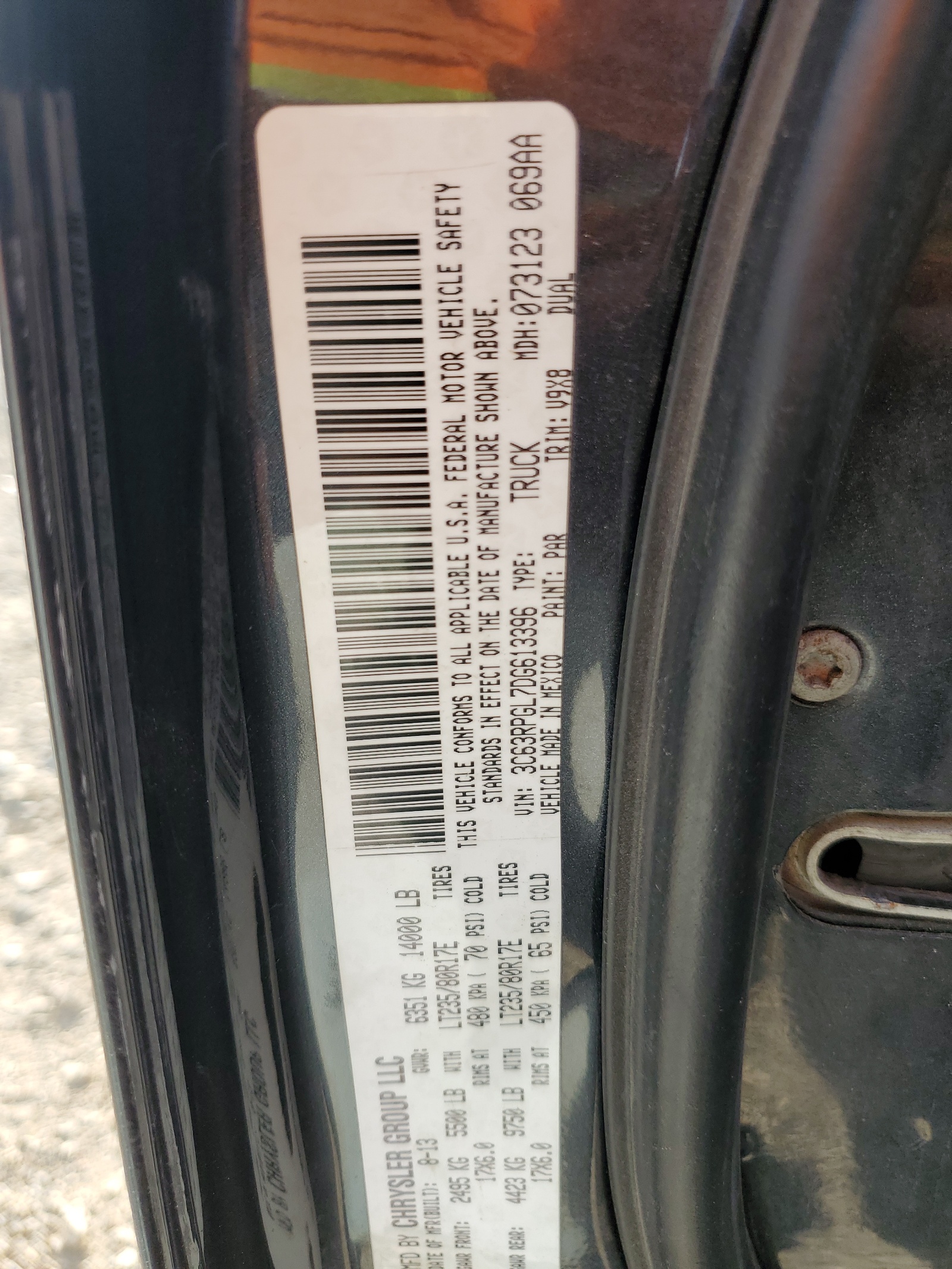 3C63RPGL7DG613396 2013 Ram 3500 St