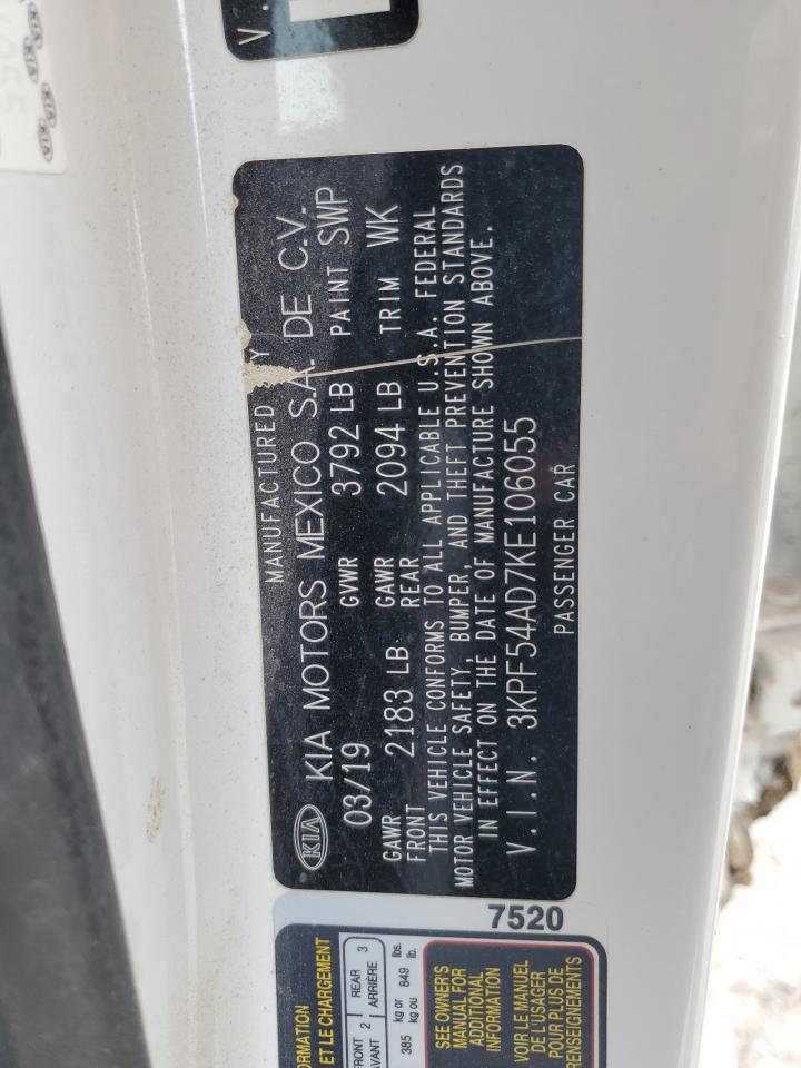 2019 Kia Forte Ex VIN: 3KPF54AD7KE106055 Lot: 55444624