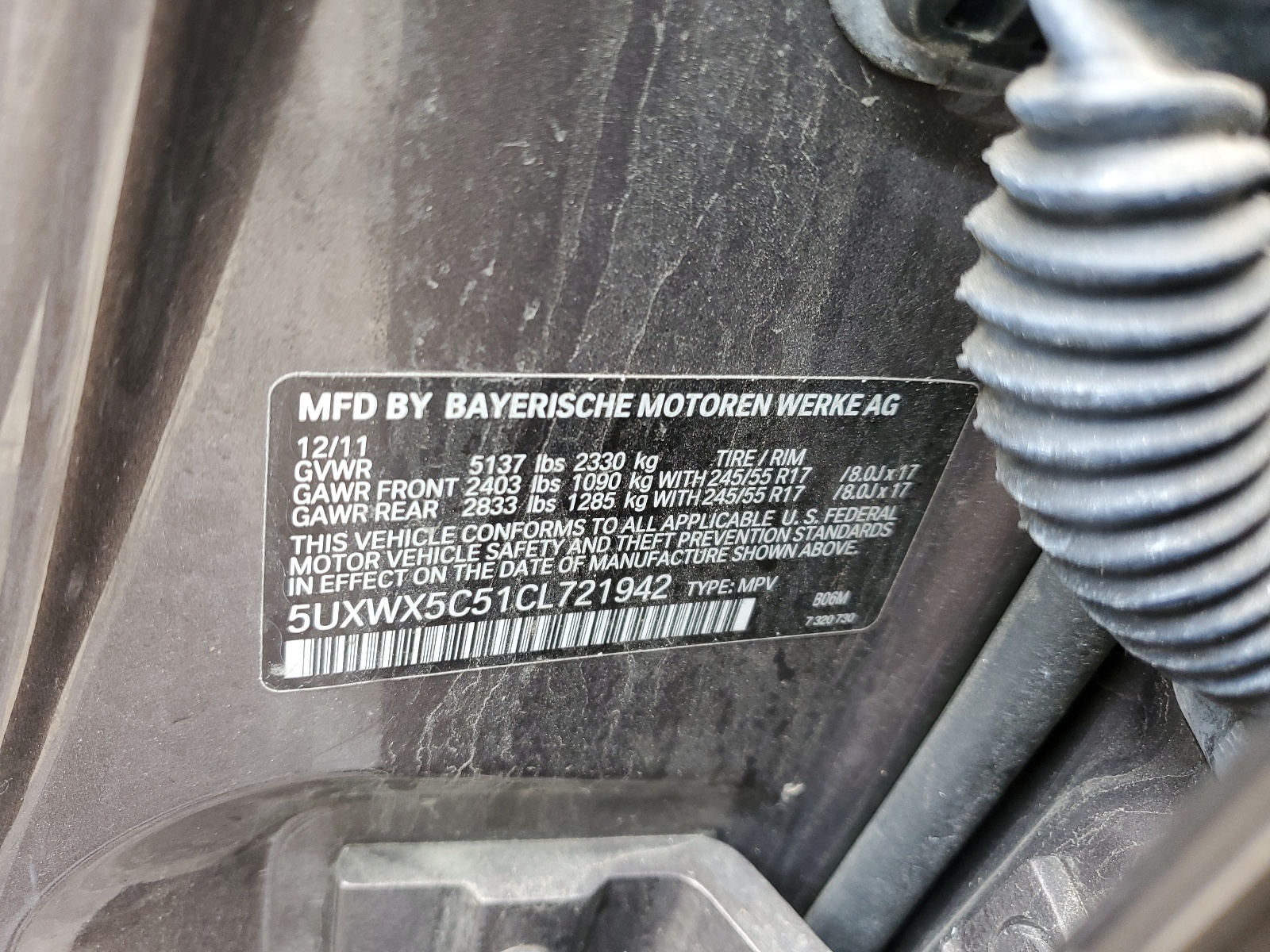 5UXWX5C51CL721942 2012 BMW X3 xDrive28I