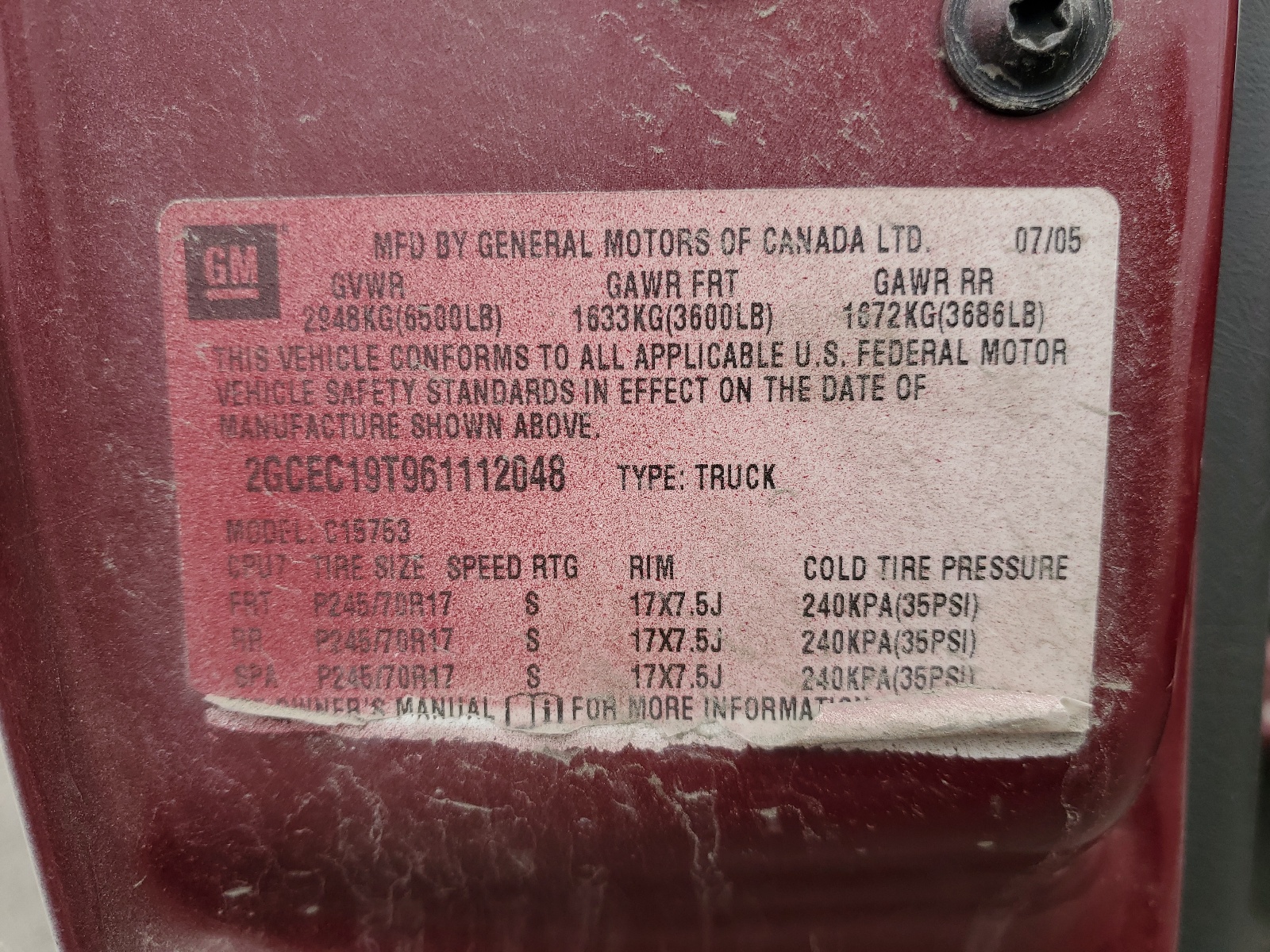 2GCEC19T961112048 2006 Chevrolet Silverado C1500