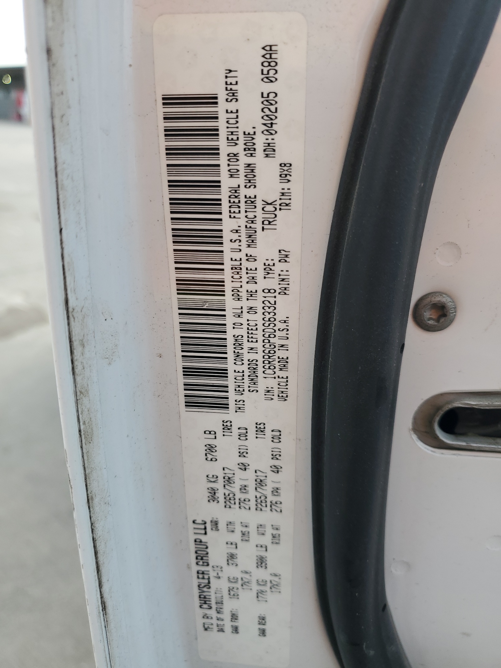 1C6RR6GP6DS633218 2013 Ram 1500 Slt