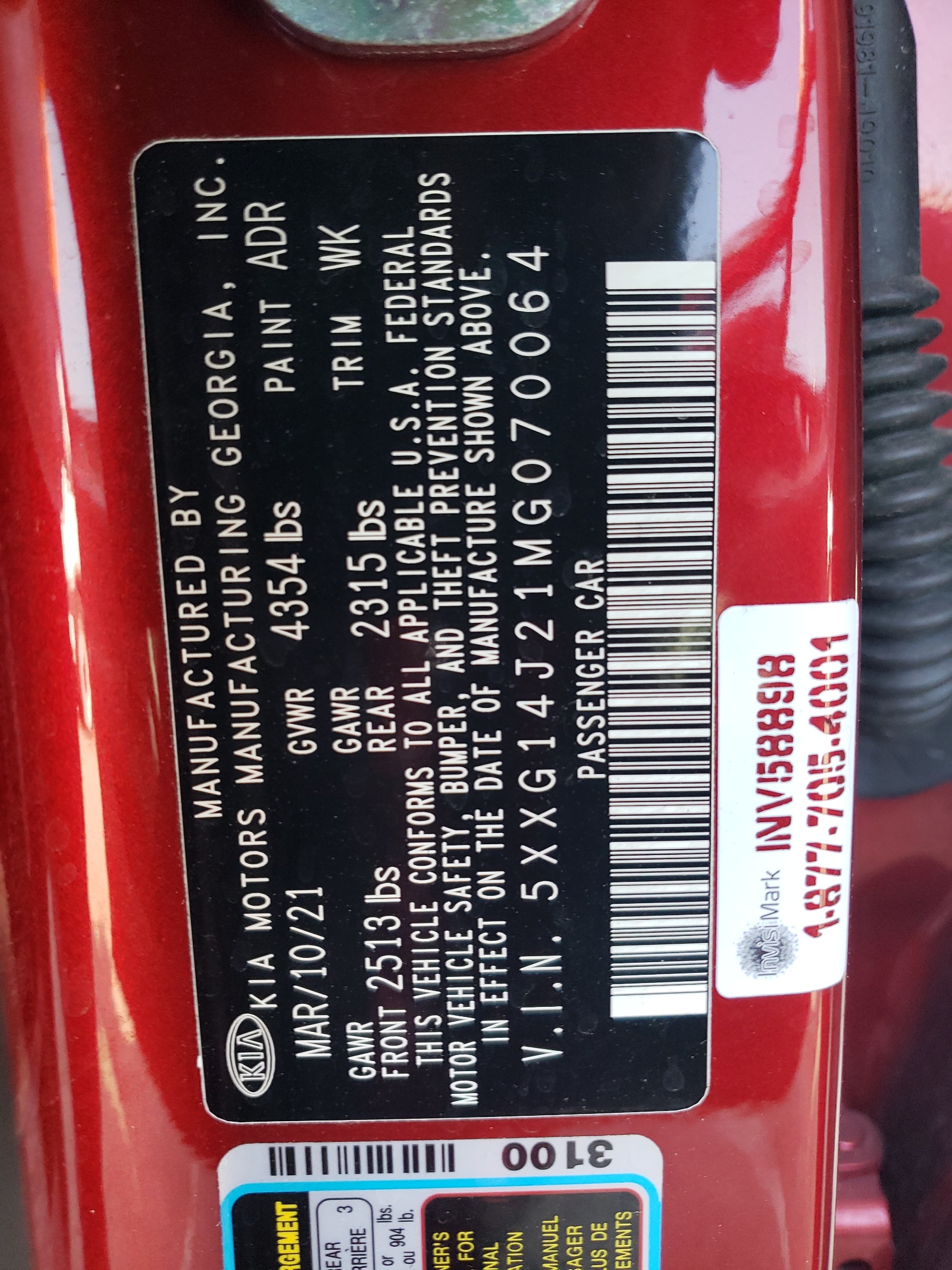 5XXG14J21MG070064 2021 Kia K5 Lxs