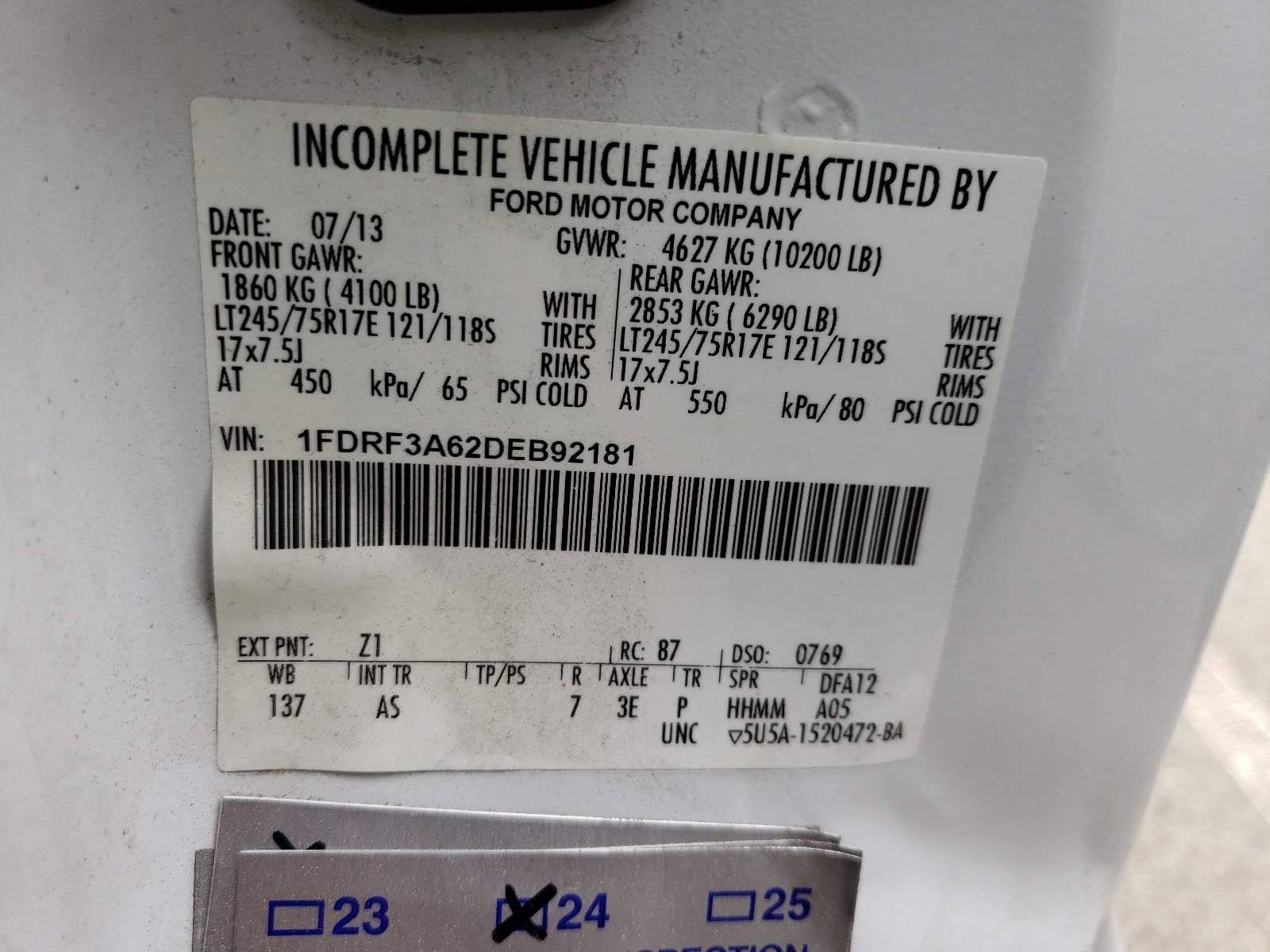 1FDRF3A62DEB92181 2013 Ford F350 Super Duty