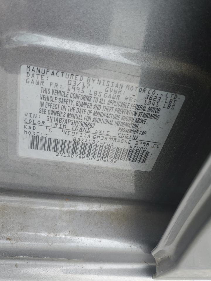 2017 Nissan Sentra S VIN: 3N1AB7AP3HY306682 Lot: 55545584