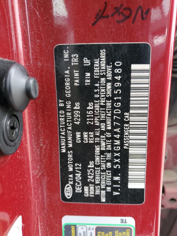 2013 Kia Optima Lx VIN: 5XXGM4A77DG159480 Lot: 57243914