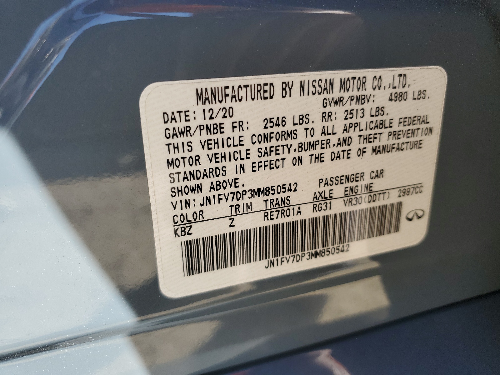 JN1FV7DP3MM850542 2021 Infiniti Q50 Red Sport 400