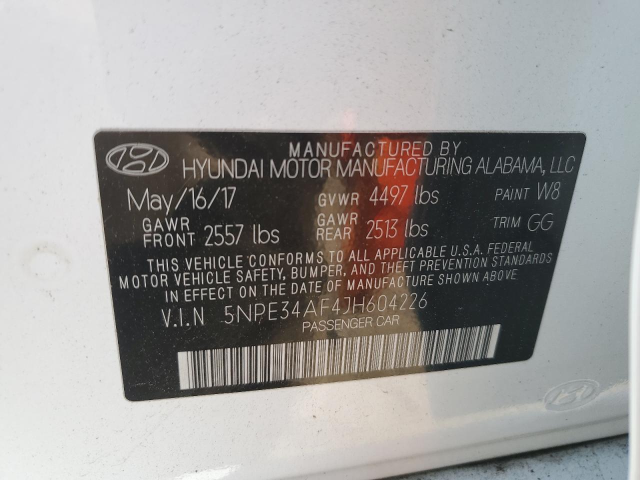 2018 Hyundai Sonata Sport VIN: 5NPE34AF4JH604226 Lot: 55912864