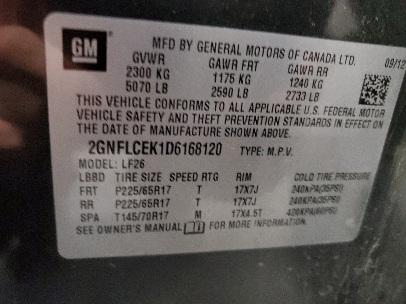 2GNFLCEK1D6168120 2013 Chevrolet Equinox Ls