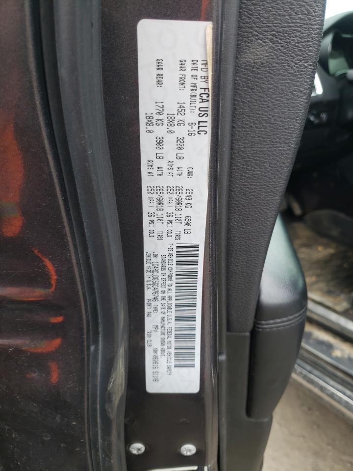 2016 Dodge Durango Limited VIN: 1C4RDJDG5GC476746 Lot: 54708324