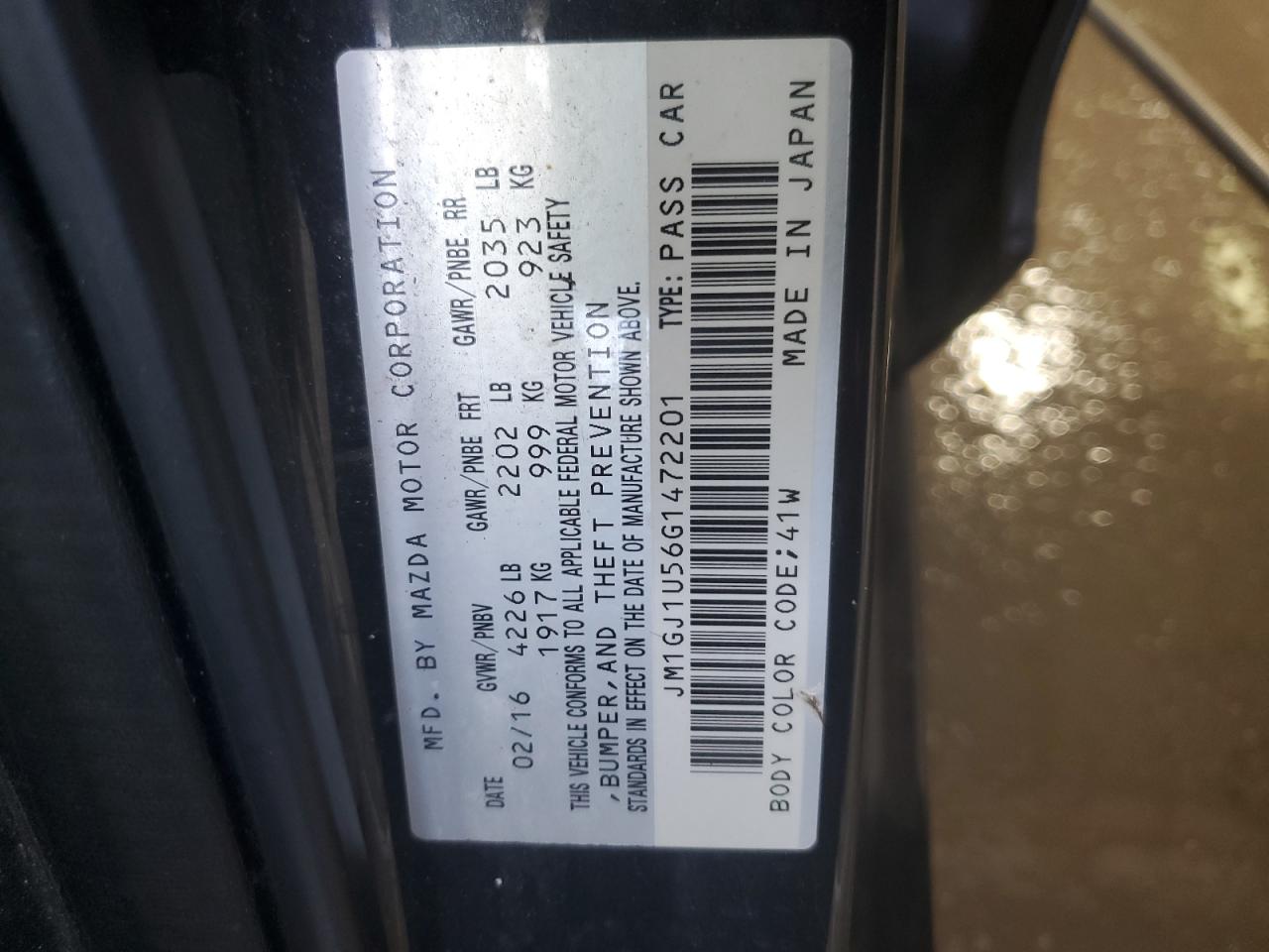 JM1GJ1U56G1472201 2016 MAZDA 6 - Image 12