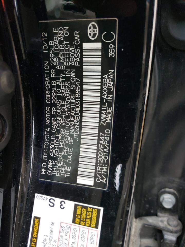 VIN JTDZN3EU4D3188547 2013 TOYOTA PRIUS no.12