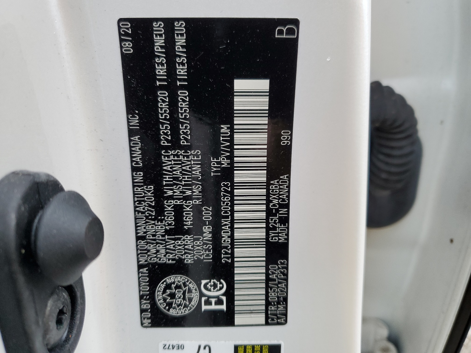 2T2JGMDAXLC056723 2020 Lexus Rx 450H