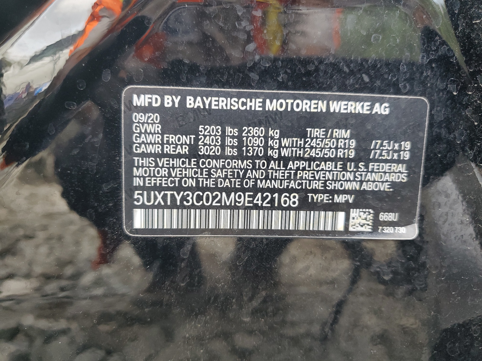 5UXTY3C02M9E42168 2021 BMW X3 Sdrive30I