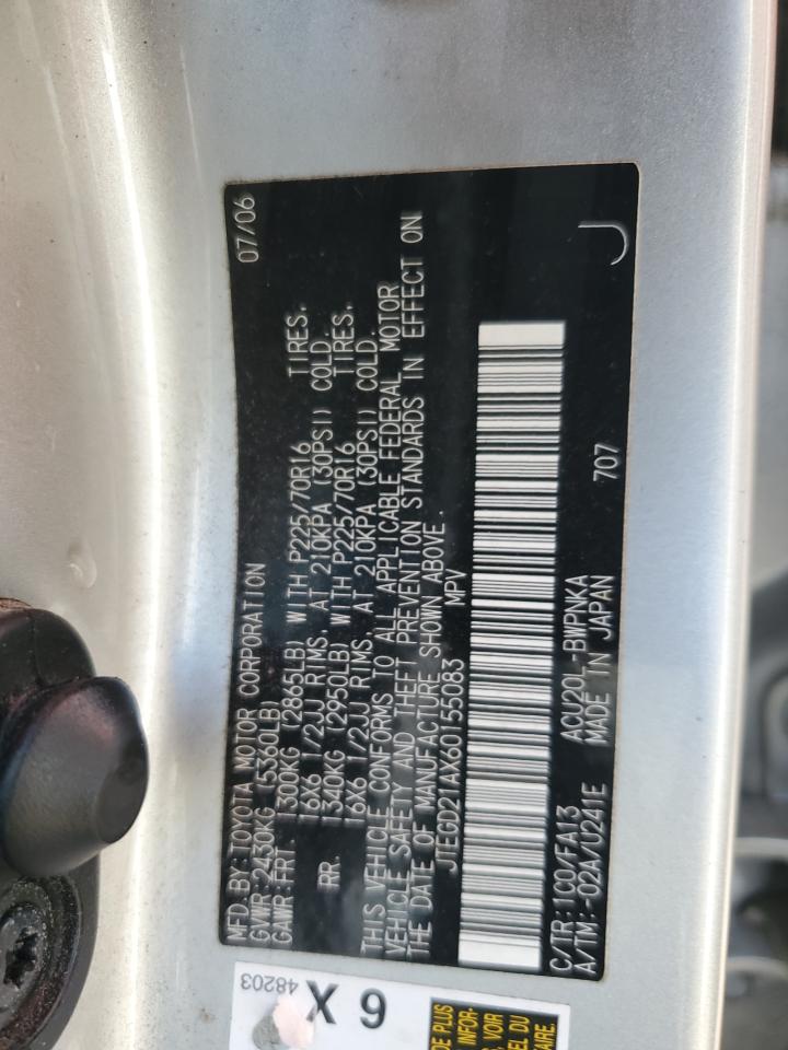 2006 Toyota Highlander VIN: JTEGD21AX60155083 Lot: 56310814