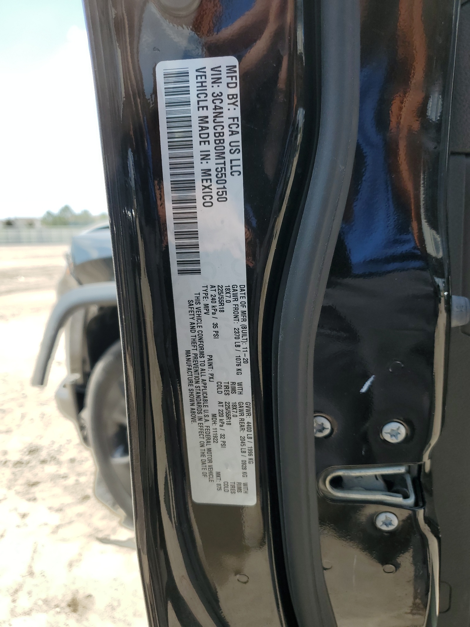 3C4NJCBB0MT550150 2021 Jeep Compass Latitude