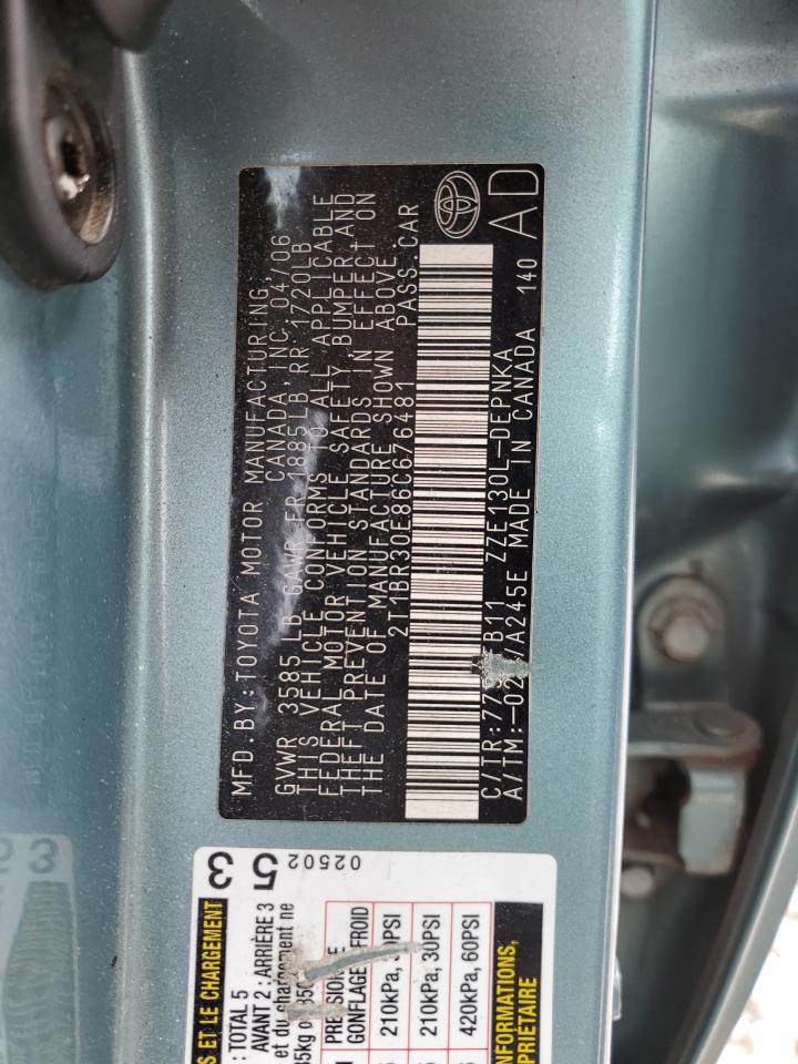 2T1BR30E86C676481 2006 Toyota Corolla Ce