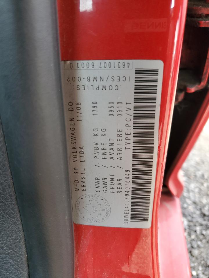 2009 Volkswagen City Golf VIN: 9BWEL41J494016449 Lot: 53385094