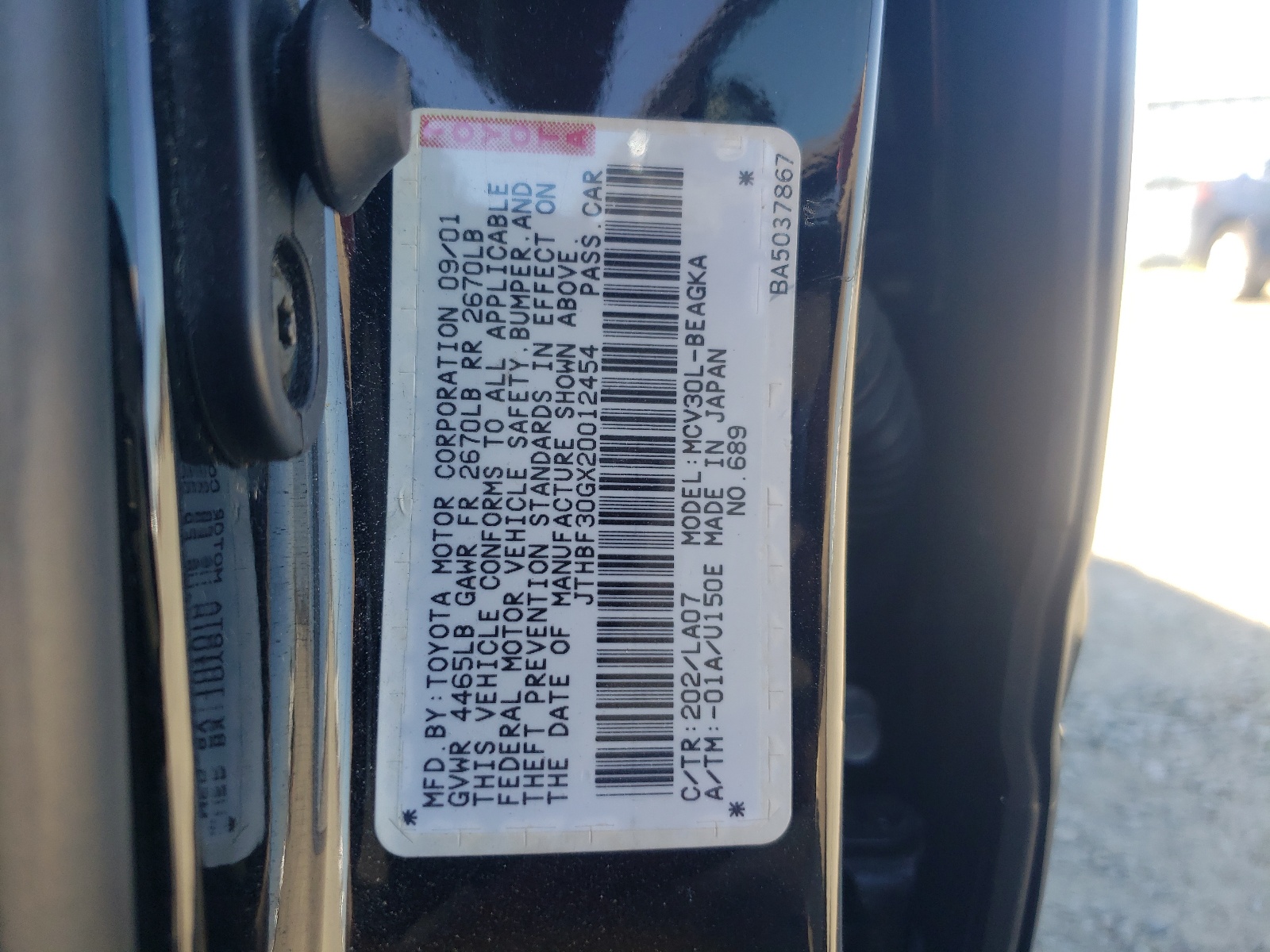 JTHBF30GX20012454 2002 Lexus Es 300