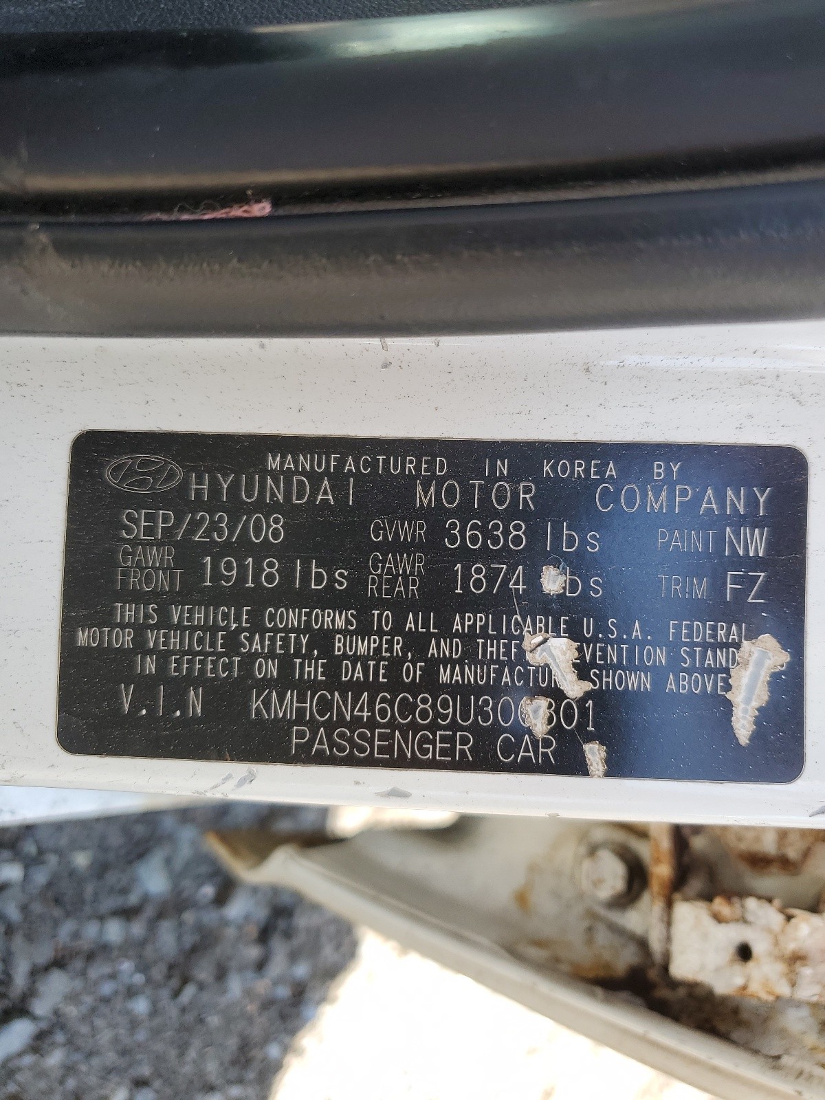 KMHCN46C89U300801 2009 Hyundai Accent Gls